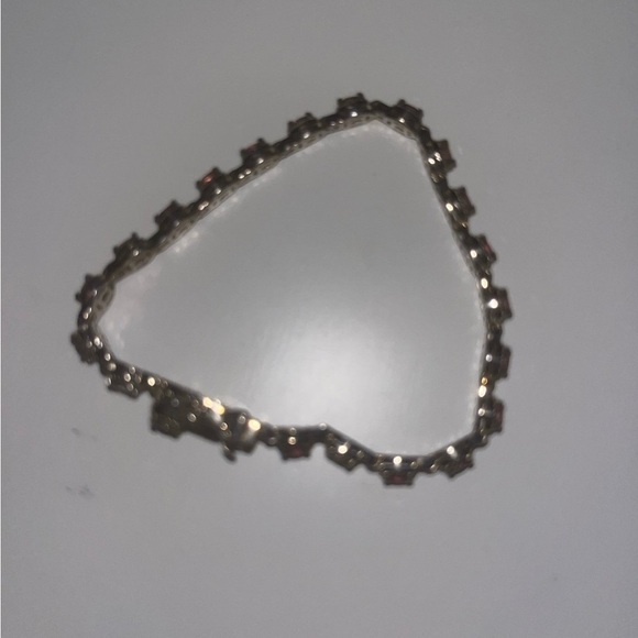 Platinum over Sterling Silver Pink Lab grown Diamond Bracelet - Picture 6 of 7